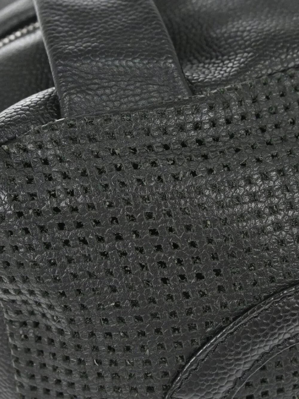 Chanel Black Perforated Calfskin Handbag 179182